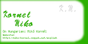 kornel miko business card